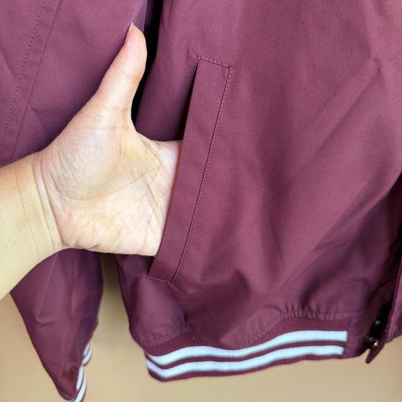 Ever Forward Burgundy Varsity Bomber Jacket with Ribbed Collar Premium Size L - Picture 5 of 9